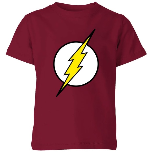 Justice League Flash Logo Mens T-Shirt - Burgundy - Picture 1 of 4